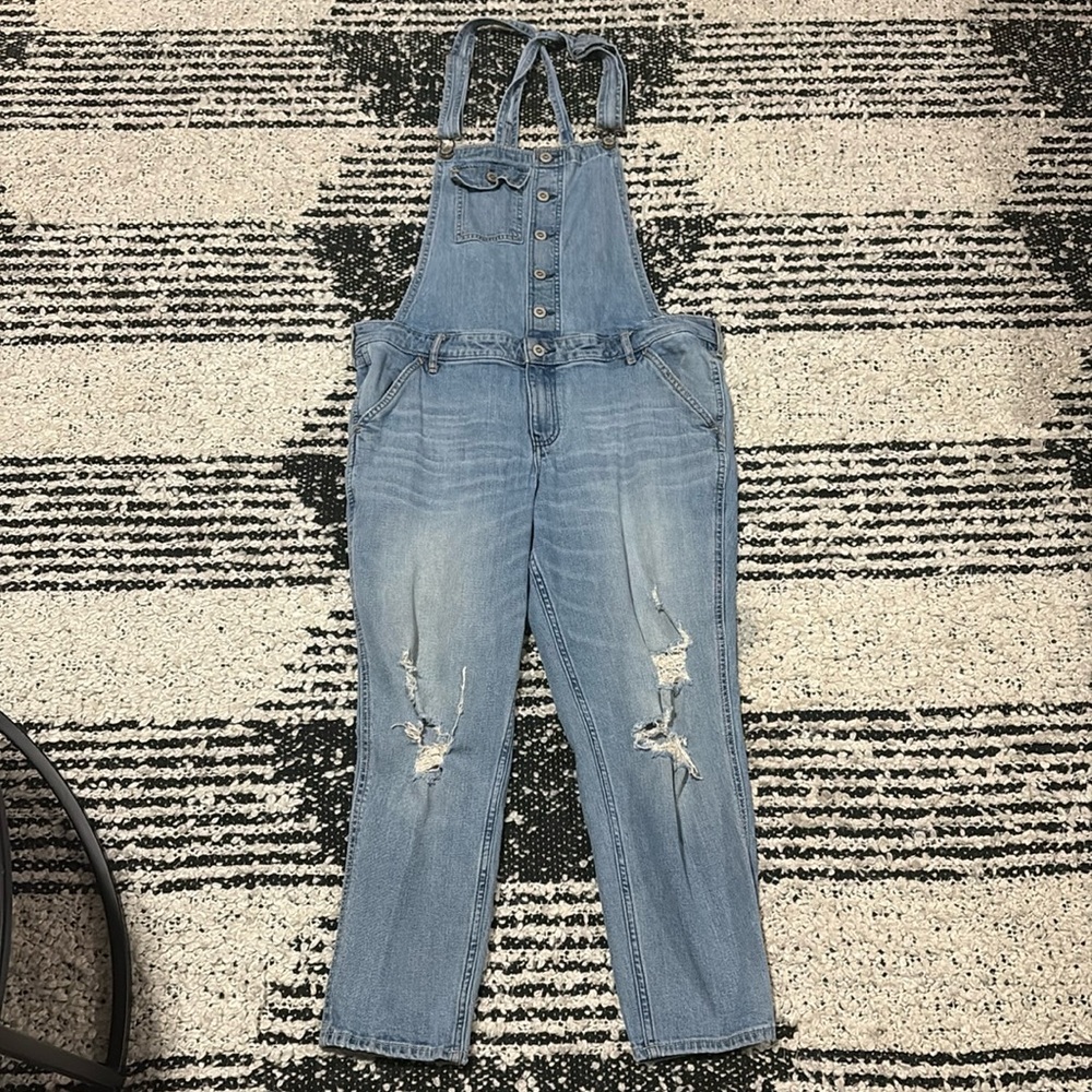 Hollister Light Blue Denim Overalls